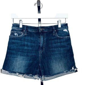 Joe's Blue Mid-rise Frayed Hem Denim Cutoff Shorts Size 27